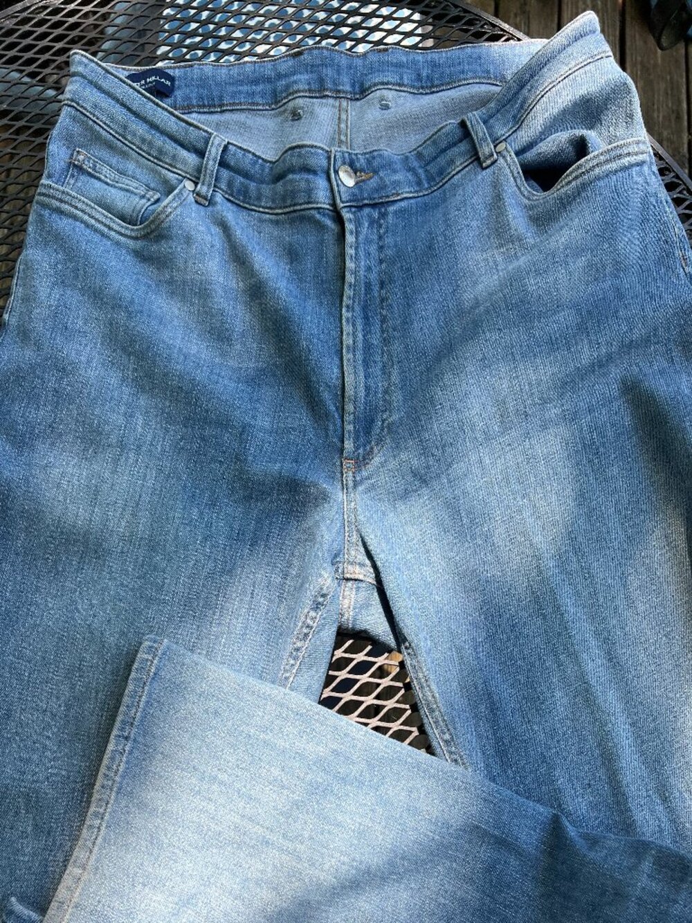 Peter Millar jeans denim 42/46 mens med wash preppy quietluxury soft dad